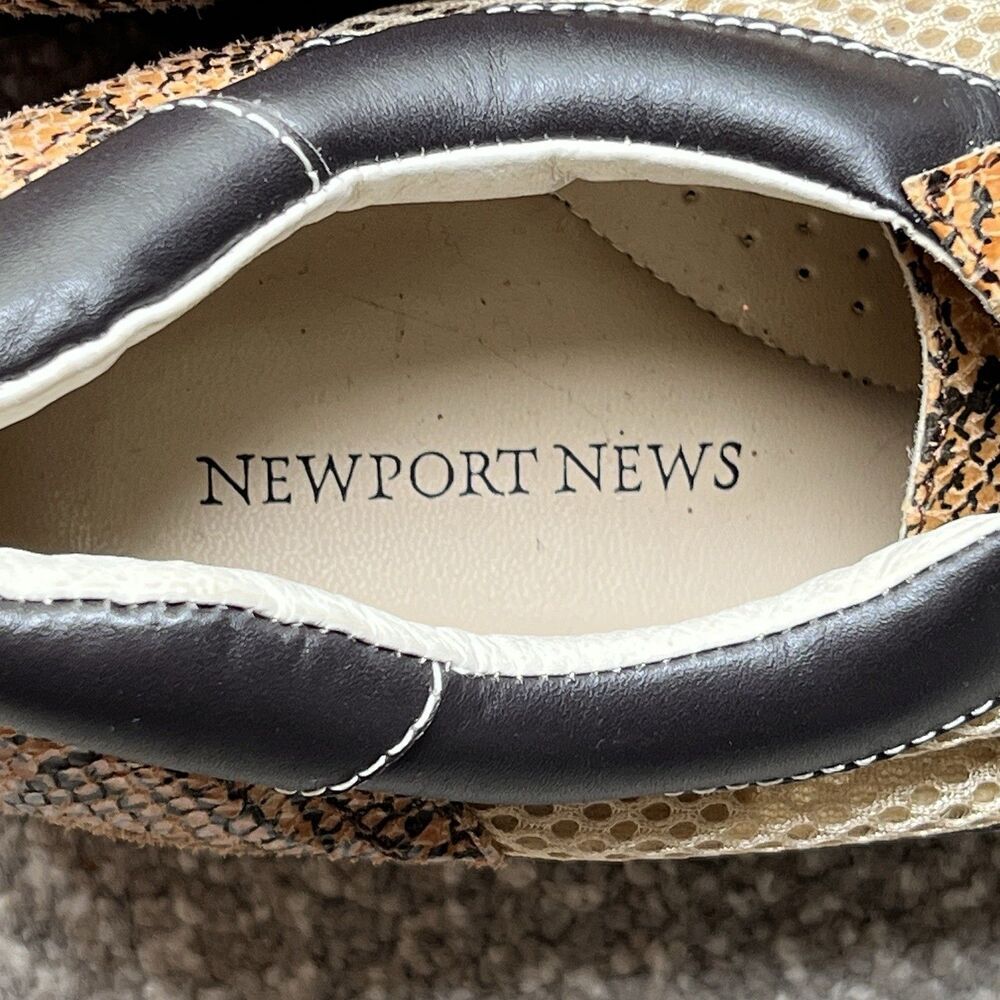 Newport‎ News Mens Dress Shoes Sz 11 Snake Pattern Brown Tan Patent Leather - Picture 4 of 12
